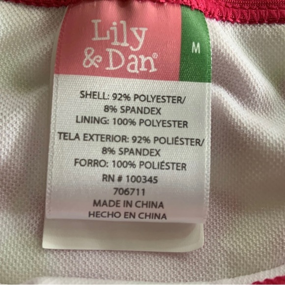 NWT Lily & Dan Girls 2 Piece Swim Set Medium Top & Bottom Green pink Tropical - Picture 6 of 8